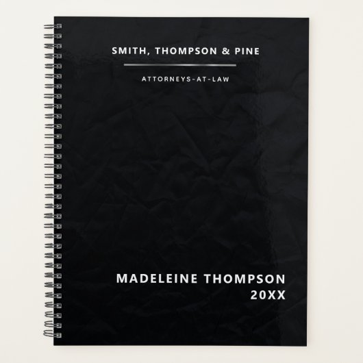 Zwart Elegant Modern Business Professional Custom Planner (Voorkant)