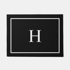 Zwart Elegant modern monogram Deurmat