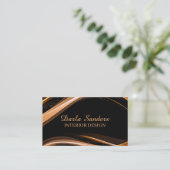 Zwart Elegant Modern Professioneel Visitekaartje (Staand voorkant)