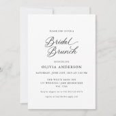 Zwart Elegant Modern Script Bridal Brunch Kaart (Voorkant)