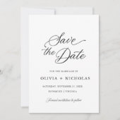 Zwart Elegant Modern Script Kalligrafie Kaart (Voorkant)