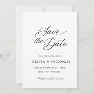 Zwart Elegant Modern Script Kalligrafie Kaart