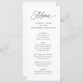 Zwart Elegant Modern Script Kalligrafie Menu (Voorkant / Achterkant)