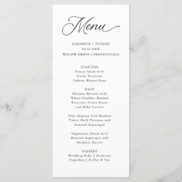 Zwart Elegant Modern Script Kalligrafie Menu