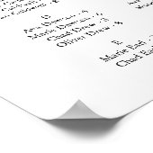 Zwart Elegant Modern Script Kalligrafie Zitplaatse Poster (Hoek)