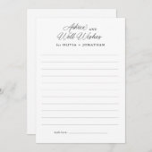 Zwart Elegant Modern Script Well Wishes Advieskaart (Voorkant / Achterkant)