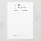 Zwart Elegant Modern Script Well Wishes Advieskaart (Voorkant)