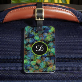 zwart elegant modern simpel kleurrijk polka bagagelabel