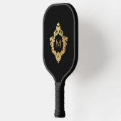 Zwart Elegant Monogram in  Faux Gold Crest Pickleball Paddle (Links)