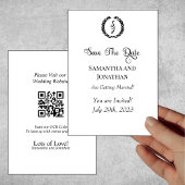 Zwart elegant monogram met spaar de Kaart Datum op