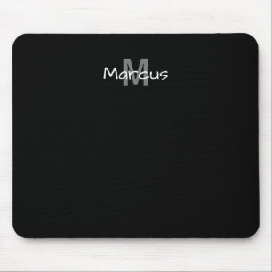 Zwart Elegant monogram Muismat