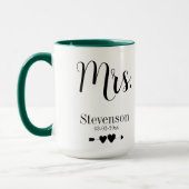 Zwart Elegant Mr. Mrs. Echtgenoot Vrouw Bruiloft P Mok (Links)