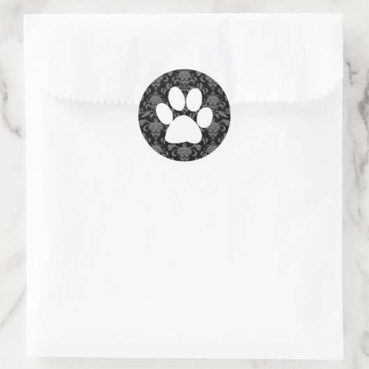Zwart Elegant Paw Print Sticker (Tas)