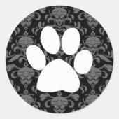 Zwart Elegant Paw Print Sticker (Voorkant)