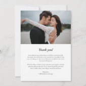 Zwart Elegant Pijl Bruiloft Fotocollage Bedankkaart (Achterkant)