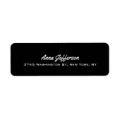Zwart Elegant Professioneel Modern Persoonlijk Etiket (Voorkant)