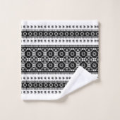 Zwart elegant rand Geometrisch Patroon Modern Bad Handdoek (Wasdoekje)