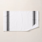 Zwart elegant rand Geometrisch Patroon Modern Bad Handdoek (Handdoek)