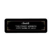 Zwart Elegant Retro Etiket (Voorkant)