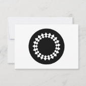 Zwart elegant rond design. Kunstdecostijl. RSVP Kaartje (Achterkant)