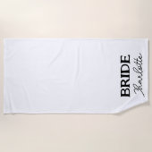 Zwart Elegant Script Bride Wit Strandlaken (Voorkant)