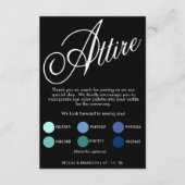 Zwart Elegant Script Bruiloft kleding Informatiekaartje (Voorkant)