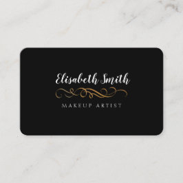 Zwart, elegant script dubbelzijdig visitekaartje