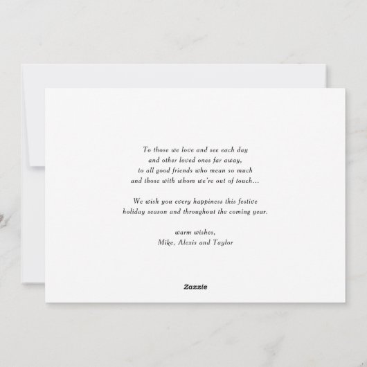 Zwart Elegant Script Flourish Merry Christmas Feestdagenkaart (Achterkant)