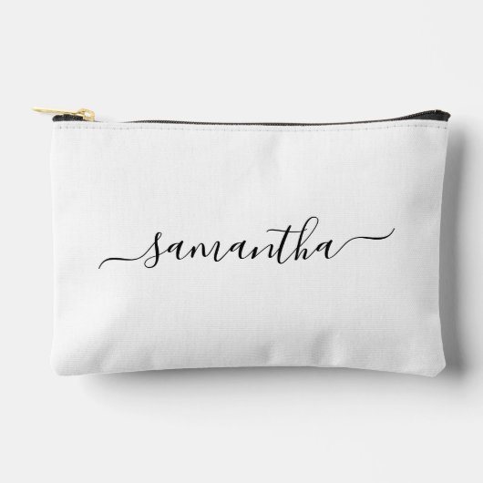 Zwart Elegant Script Handtekening Naam Etui (Voorkant)