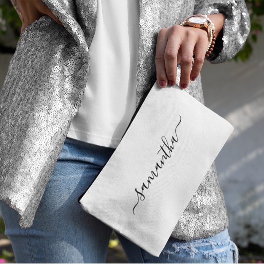 Zwart Elegant Script Handtekening Naam Etui