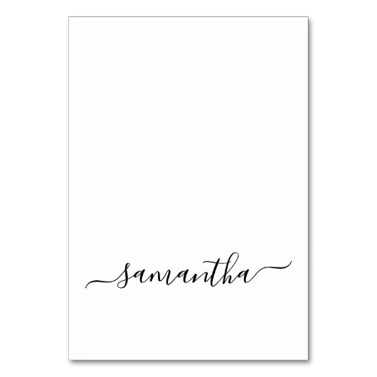 Zwart Elegant Script Handtekening Naam Plaats Kaar Kaart (Voorkant)