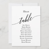 Zwart Elegant Script Hoofd Tafel Zitting Grafiek Kaart (Voorkant)