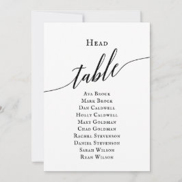 Zwart Elegant Script Hoofd Tafel Zitting Grafiek Kaart