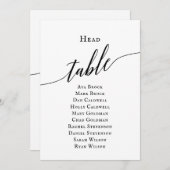 Zwart Elegant Script Hoofd Tafel Zitting Grafiek Kaart (Voorkant / Achterkant)