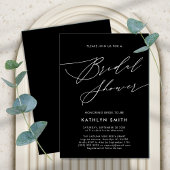 Zwart Elegant Script Minimalist Chic-Vrijgezellenf Kaart