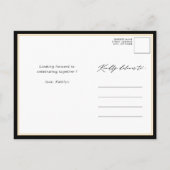Zwart Elegant Script Minimalist Chic-Vrijgezellenf Uitnodiging Briefkaart (Achterkant)