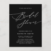 Zwart Elegant Script Minimalist Chic-Vrijgezellenf Uitnodiging Briefkaart (Voorkant)