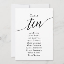 Zwart Elegant Script Tabel Nummer 10 Zitplaatsen G Kaart