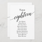 Zwart Elegant Script Tabel Nummer 18 Zitplaatsen G Kaart (Voorkant / Achterkant)