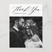 Zwart elegant script verticale bruiloft Hartelijk Briefkaart (Voorkant)