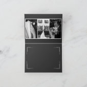 Zwart Elegant Slank Bruiloft Dank u Kaarten (Binnen)