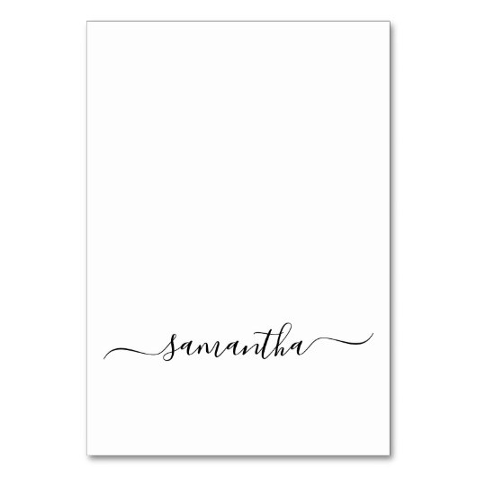 Zwart Elegant Swash Handtekening Naam Plaats Kaart (Voorkant)