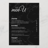 Zwart Elegant Trouwtafel Menu Kaarten (Voorkant)