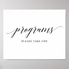 Zwart Elegant Typografie Bruiloft Programma Teken Poster