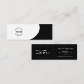 Zwart, elegant, vierkant, professioneel mini visitekaartje (Voorkant / Achterkant)