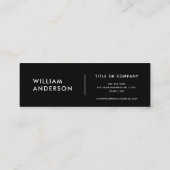 Zwart, elegant, vierkant, professioneel mini visitekaartje (Achterkant)