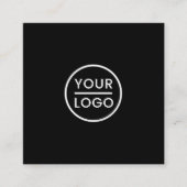 Zwart, elegant, vierkant, professioneel vierkante visitekaartje (Voorkant)