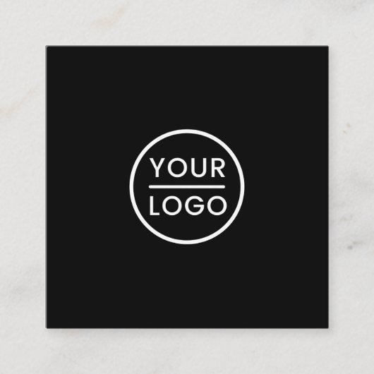 Zwart, elegant, vierkant, professioneel vierkante visitekaartje (Voorkant)
