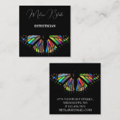 Zwart elegant vierkant visitekaartje (Voorkant / Achterkant)