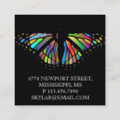 Zwart elegant vierkant visitekaartje (Achterkant)